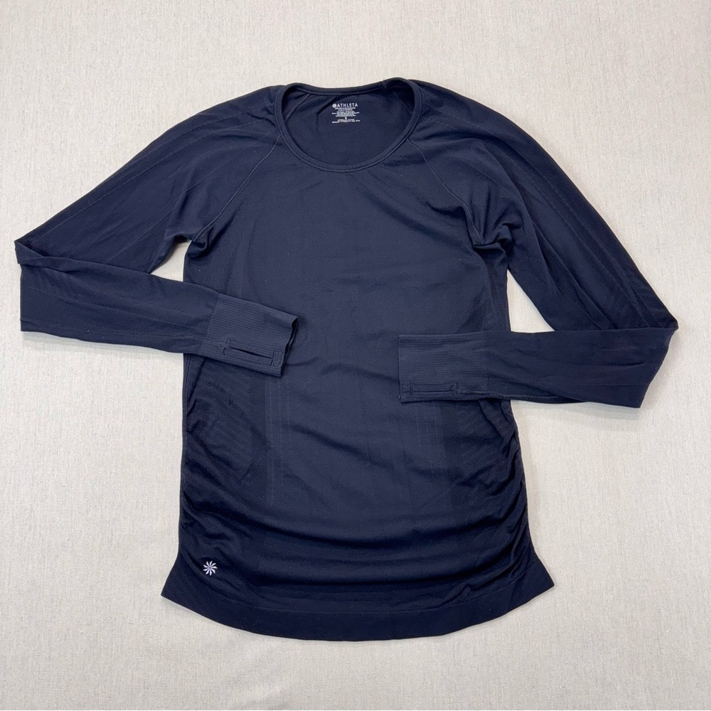 Athleta Speedlight Seamless Long Sleeve Top Women’s Sz Small Black
